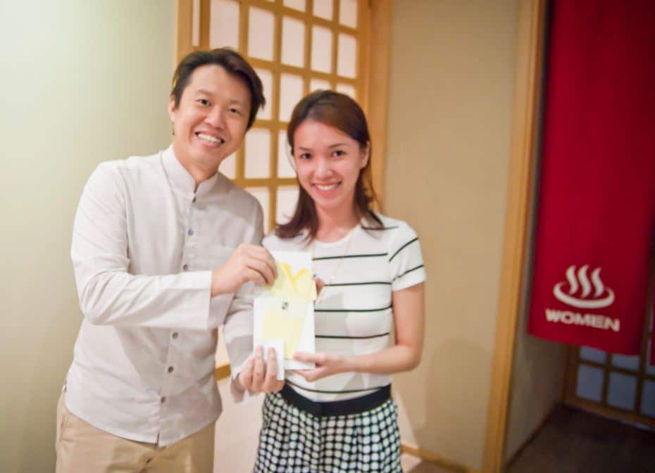 Lucky winner that won our Onsen bath + 60minutes Zen Candle treatment ! ^~^