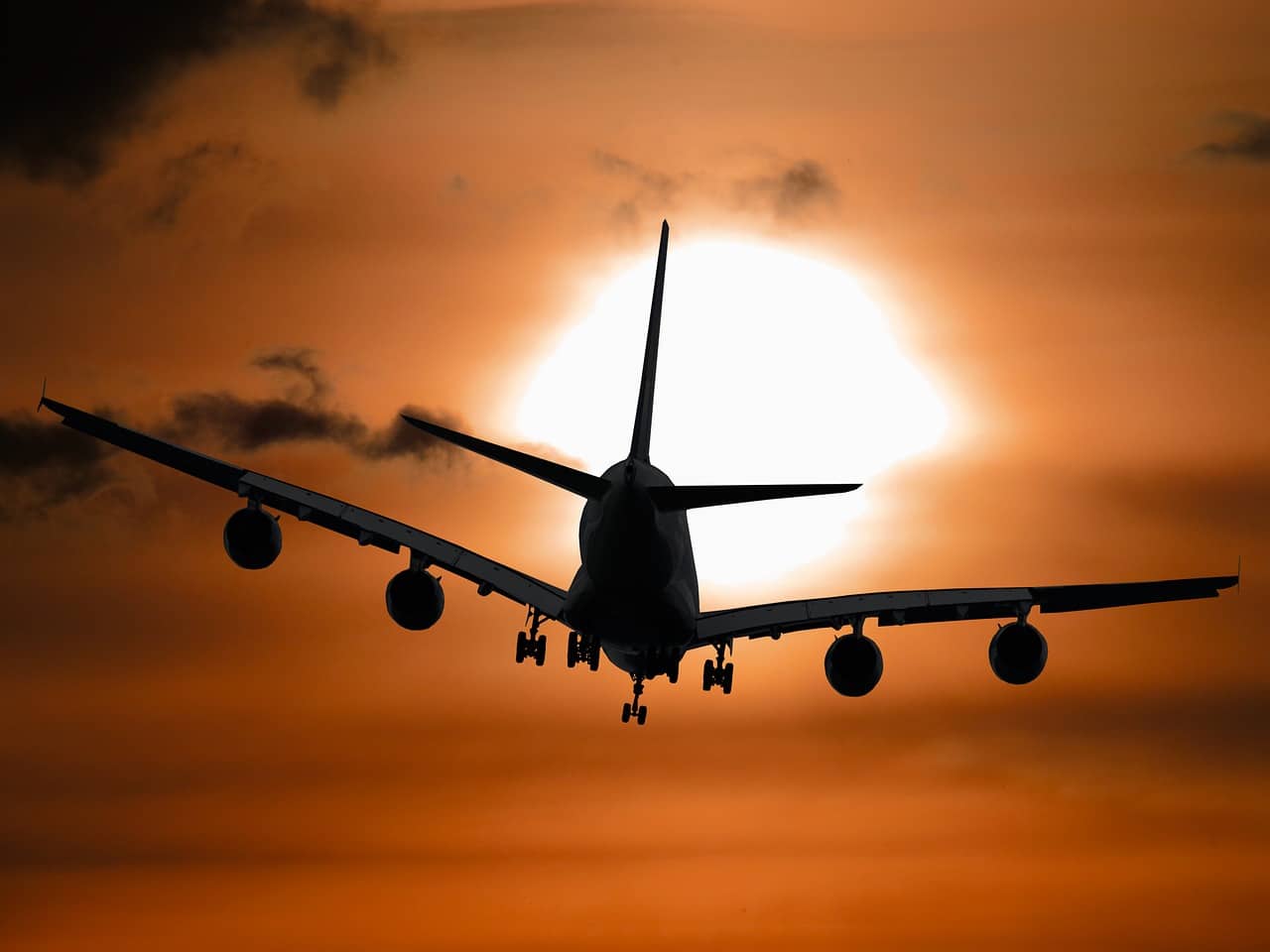 plane sunset
