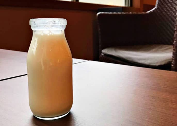 Onsen Milk on Table at Onsen Bath