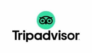 Tripadvisor logo with an owl icon inside a green circle above the bold black text "Tripadvisor" on a white background, perfect for finding top-rated experiences like massages in Singapore.