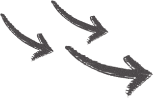 Three arrows pointing in different directions at an onsen spa.