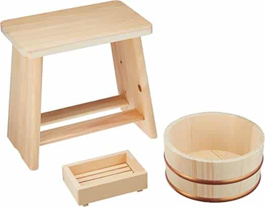 Japanese bathroom stool and bucket