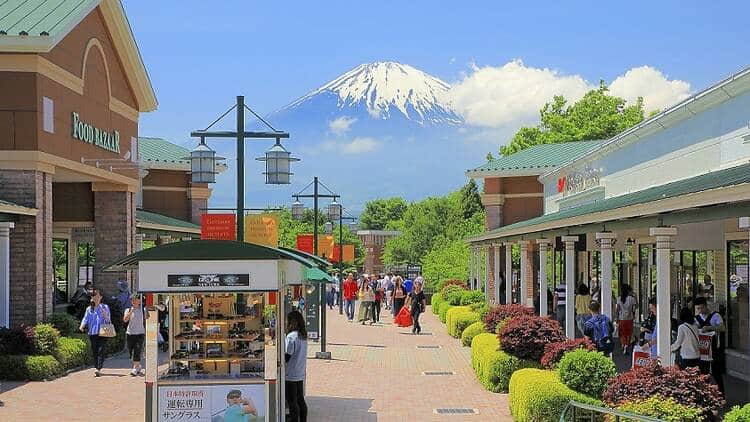 Gotemba Premium Outlets with Mount Fuji in the background
