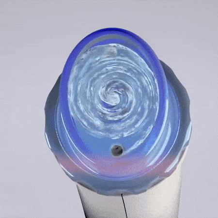 A close up of a blue suction head of HydraFacial Peel machine.