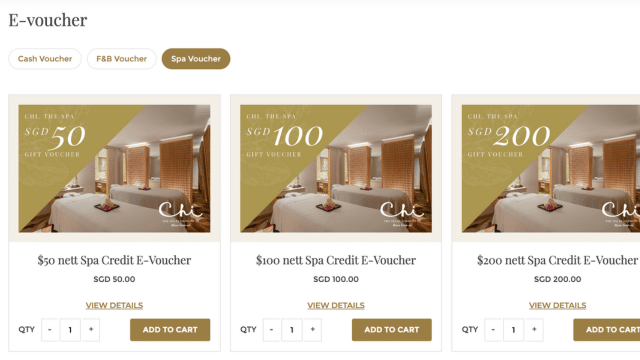 A hotel spa voucher website showing a hotel room and a hotel room.