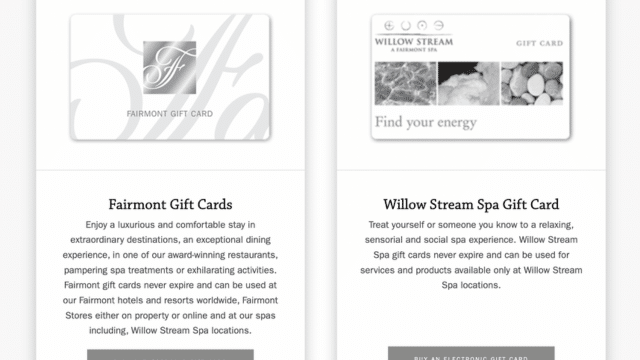 A sample of a gift card for a hotel spa.